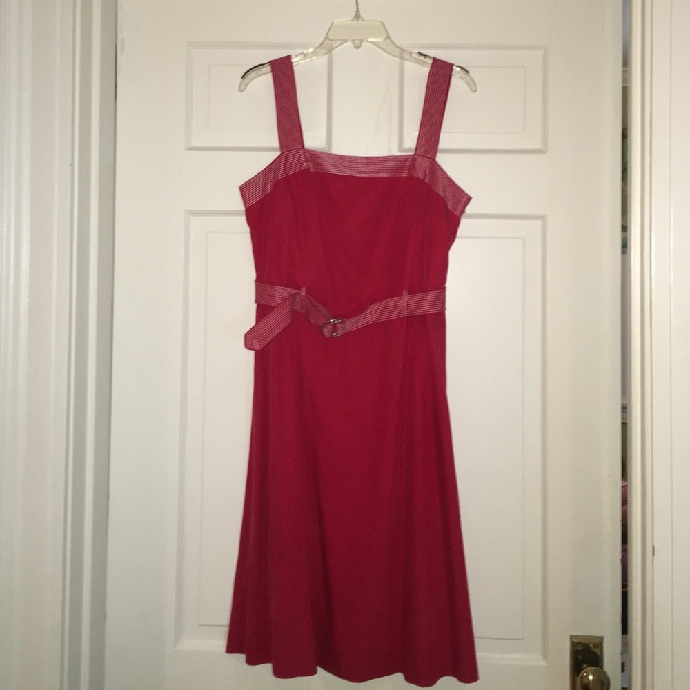 Red silk and cotton dress